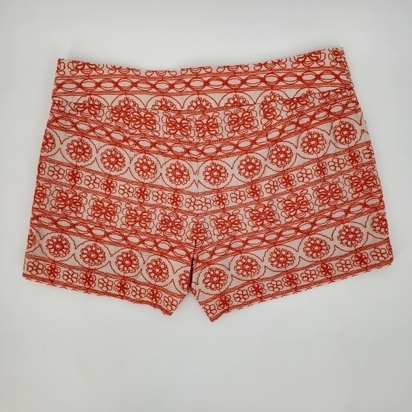 Ann Taylor Loft Women's Red Floral Embroidered Shorts - Picture 2 of 5